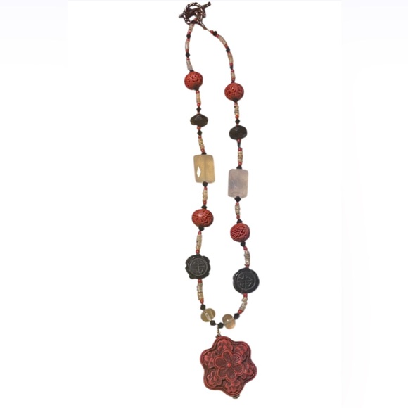Jewelry - Artisan Cinnabar & More Bead Necklace #7712 ❤️🔥